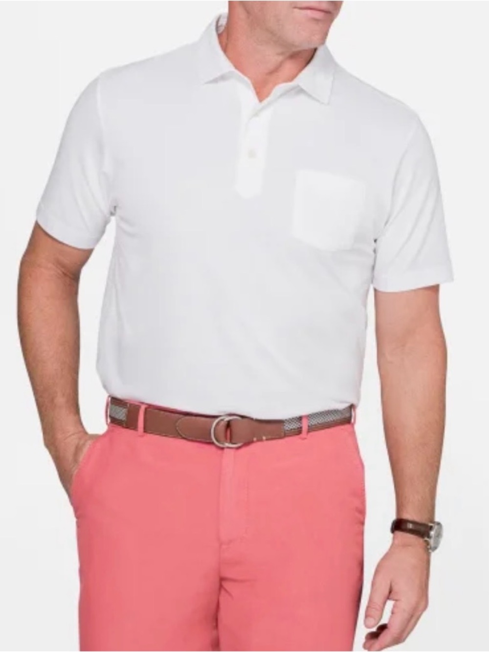 PETER MILLAR Size L  SOLID SEASIDE WASH POLO- WHITE